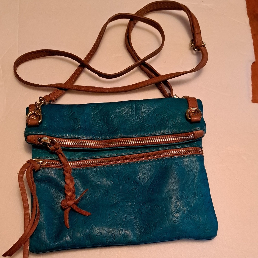 Italian Leather Crossbody Bag Boho
